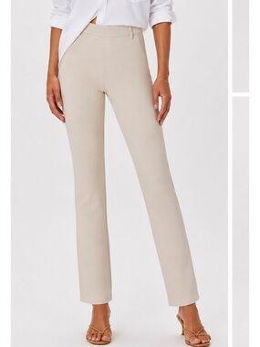 NWT Quince Ecru Pull On Ponte Pants Straight Leg Four Way Stretch Size XL / 16